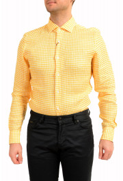 Glanshirt A Slowear Brand 100% Linen Plaid Long Sleeve Dress Shirt: Picture 4