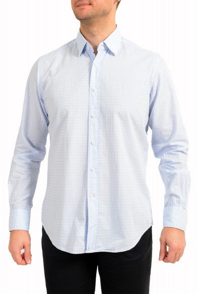 Glanshirt A Slowear Brand Blue Plaid Long Sleeve Dress Shirt