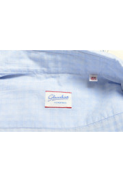 Glanshirt A Slowear Brand Blue Plaid Long Sleeve Dress Shirt: Picture 5