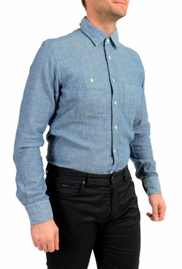 Glanshirt A Slowear Brand Blue Long Sleeve Dress Shirt: Picture 5
