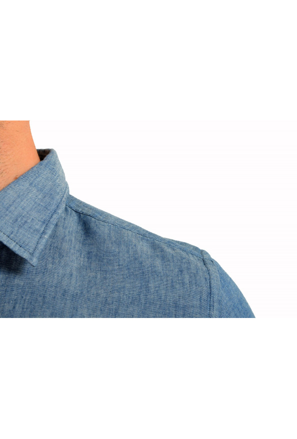 Glanshirt A Slowear Brand Blue Long Sleeve Dress Shirt: Picture 7