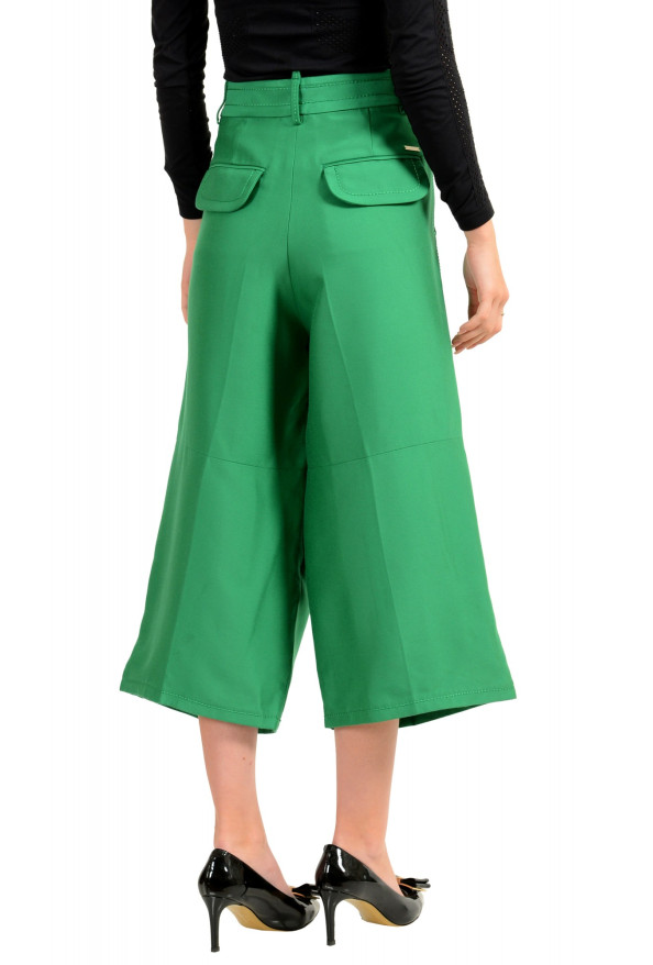 Dsquared2 Women's Green Silk Wide Leg Cropped Pants : Picture 3