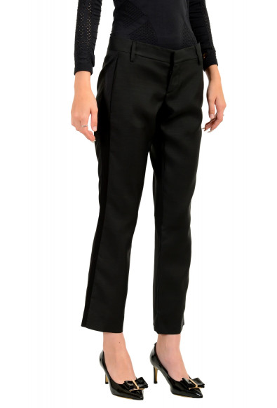 Dsquared2 Women's Black Wool Silk Cropped Tuxedo Pants: Picture 2