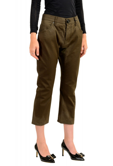 Dsquared2 Women's "ICON" Olive Green Cropped Pants: Picture 2