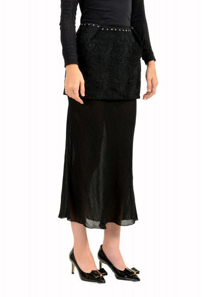 Maison Margiela Women's Black Wool Silk See Through Midi Skirt: Picture 2