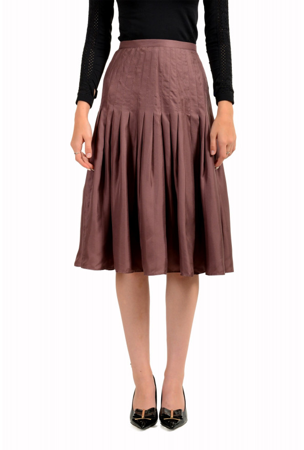 Dsquared2 Women's Purple 100% Silk Pleated Skirt