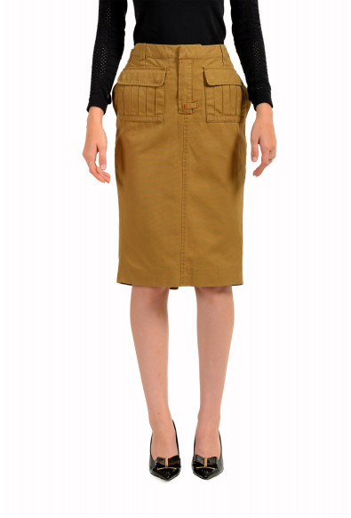 Dsquared2 Women's Brown Straight Pencil Skirt