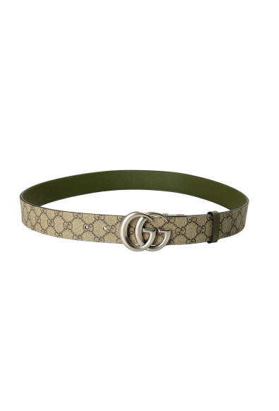 Gucci Guccissima Leather Double Silver G Buckle Reversible Belt : Picture 2