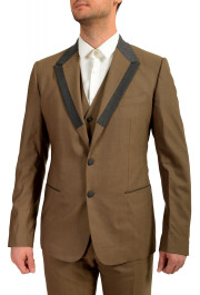 Dolce & Gabbana Men's Beige Wool Three Piece Two Button Suit: Picture 4