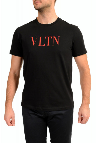 Valentino Men's Black TV3MG10V3LE VLTN Crewneck Short Sleeve T-Shirt