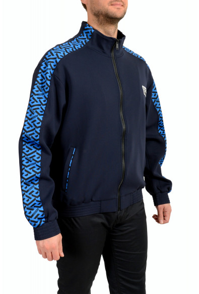 Versace Men's Navy Blue Greeca Print Full Zip Track Jacket: Picture 2
