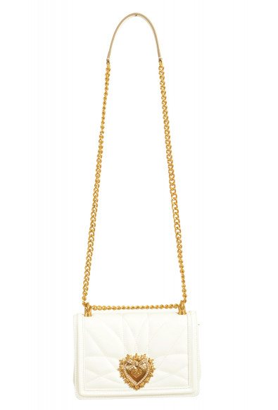 Dolce & Gabbana Women's White Medium Devotion Quilted Leather Shoulder Bag