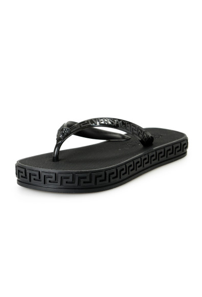 Versace Women's Black Pool Slide Flip Flops Shoes