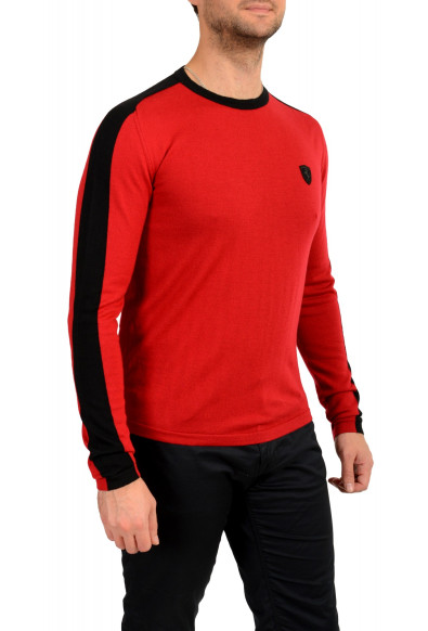 Scuderia Ferrari Men's "Contrast Band" Red 100% Wool Crewneck Pullover Sweater: Picture 2