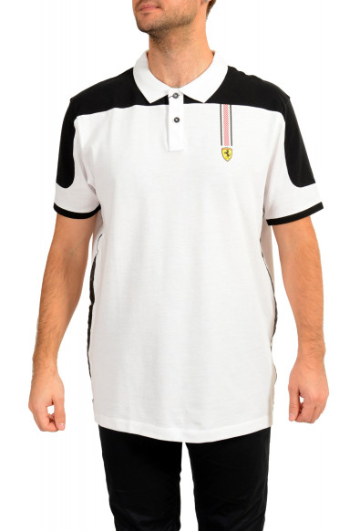Scuderia Ferrari Men's "Icon Tape" White Regular Fit Polo Shirt 