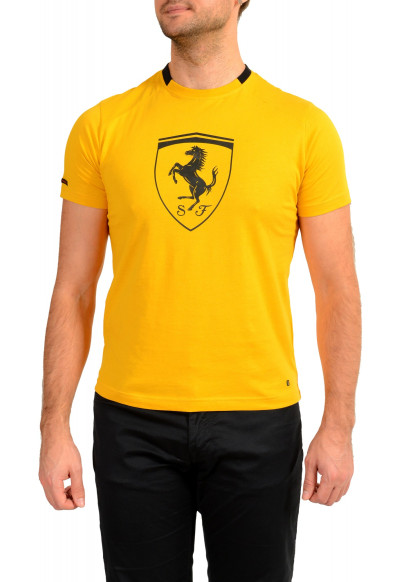 Scuderia Ferrari Men's Regular Fit Yellow Short Sleeve T-Shirt