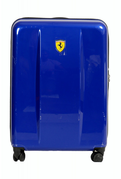 Scuderia Ferrari Medium "Shield" Polished Rigid Blue Trolley Luggage Suit Case