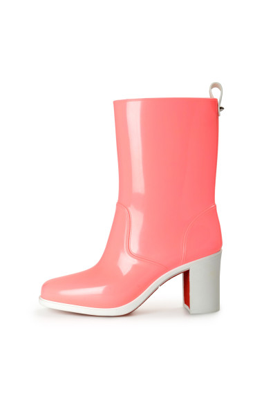 Christian Louboutin Women's "Version Splash" Pink Heeled Rain Boots Shoes: Picture 2