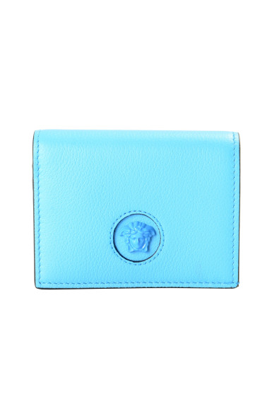 Versace Women's Blue 100% Leather Medusa Head Wallet