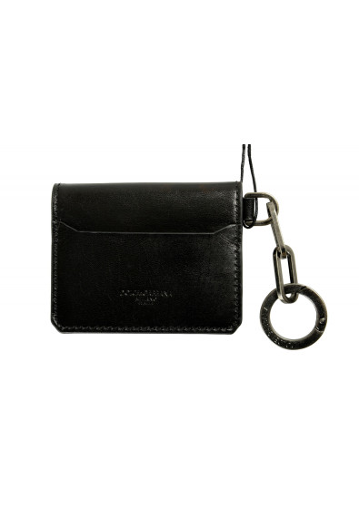 Dolce & Gabbana Black 100% Leather Card Case Keychain