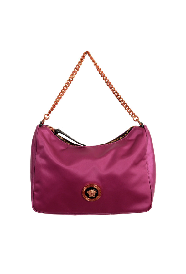 Versace Women's Purple Satin Handbag Shoulder Bag