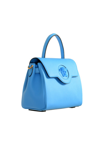 Versace Women's Blue 100% Leather Medusa Head Handbag Shoulder Bag