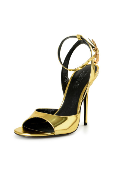 Versace Women's Patent Leather Heeled Ankle Strap Sandals Shoes