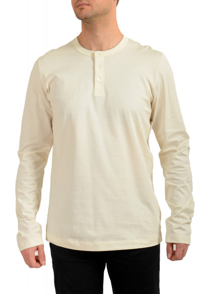 Dolce & Gabbana Men's Beige Long Sleeve Henley T-Shirt