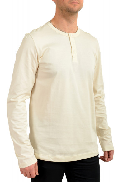 Dolce & Gabbana Men's Beige Long Sleeve Henley T-Shirt: Picture 2