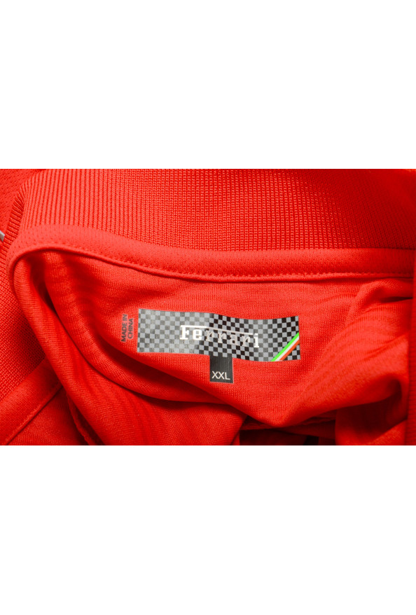 Scuderia Ferrari Men's Red Tricolor Print Short Sleeve Polo Shirt: Picture 5