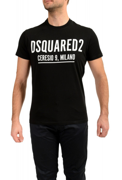Dsquared2 Men's Black Logo Print Short Sleeve Crewneck T-Shirt