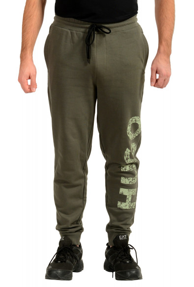 Hugo Boss Men's "Devoc" Olive Green Logo Print Track Sweat Pants