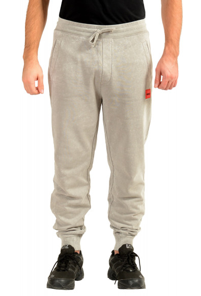 Hugo Boss Men's "Doak_D222" Faded Gray Logo Print Track Sweat Pants