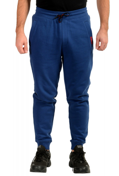 Hugo Boss Men's "Doak194_E" Navy Blue Logo Print Track Sweat Pants