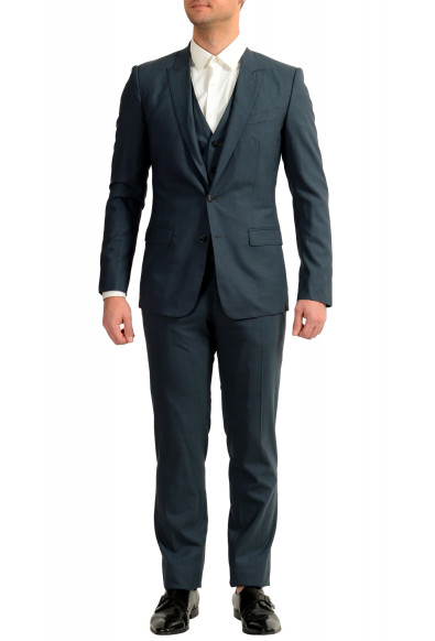 Dolce & Gabbana "Martini" Blue Wool Two Button Three Piece Suit 