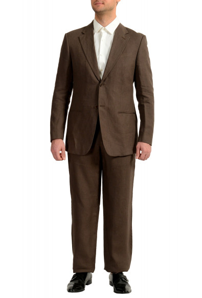 Armani Collezioni Men's 100% Linen Brown Two Button Suit
