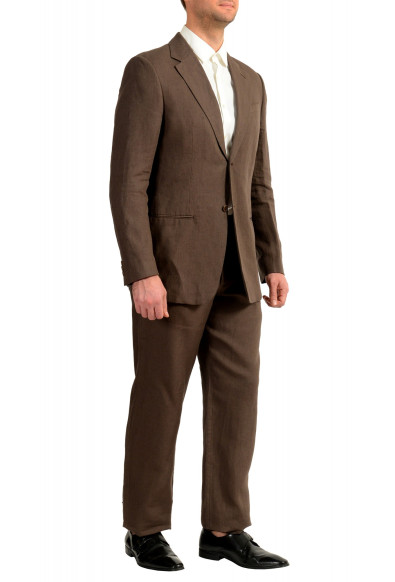Armani Collezioni Men's 100% Linen Brown Two Button Suit: Picture 2