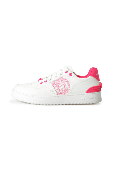 Versace Women's Medusa Logo Pink & White Leather Sneakers Shoes : Picture 2