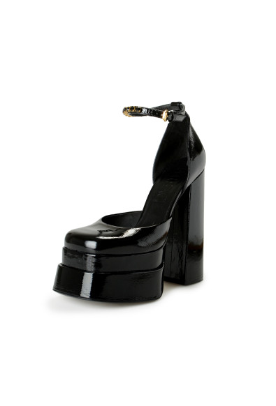 Versace Women's Medusa Aevitas Black Leather Ankle Strap High Heel Pumps Shoes: Picture 2