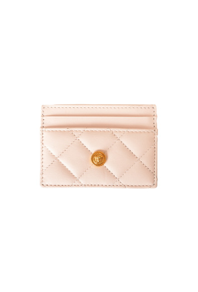 Versace Pink Quilted 100% Leather Card Case