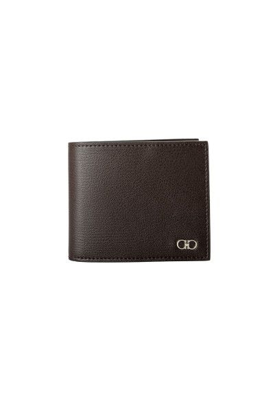 Salvatore Ferragamo Men's Chocolate Brown Pebbled Leather Bifold Wallet