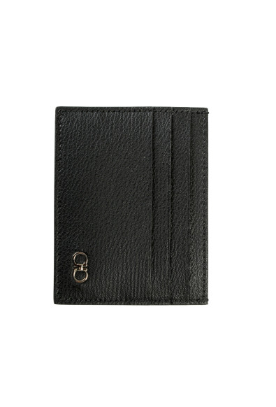 Salvatore Ferragamo Men's Black 100% Textured Leather Card Case