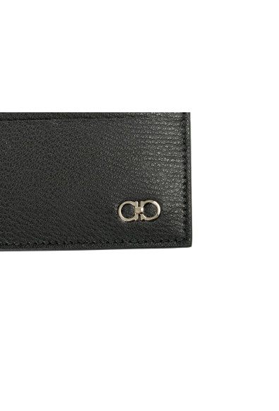 Salvatore Ferragamo Men's Black 100% Textured Leather Card Case: Picture 2