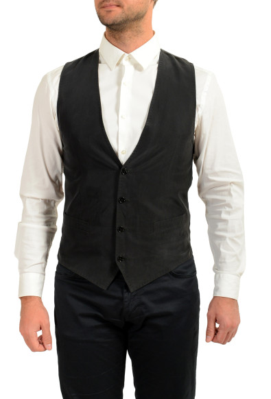 Dolce & Gabbana Men's Black 100% Silk Button Down Vest