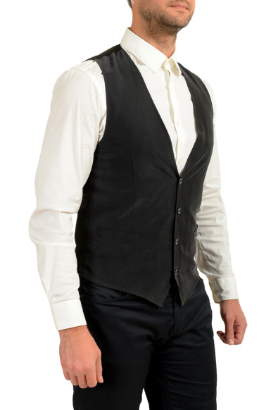 Dolce & Gabbana Men's Black 100% Silk Button Down Vest: Picture 2