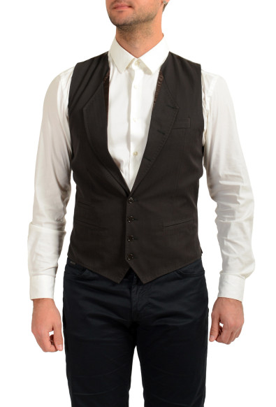 Dolce & Gabbana Men's Off Black Button Down Vest