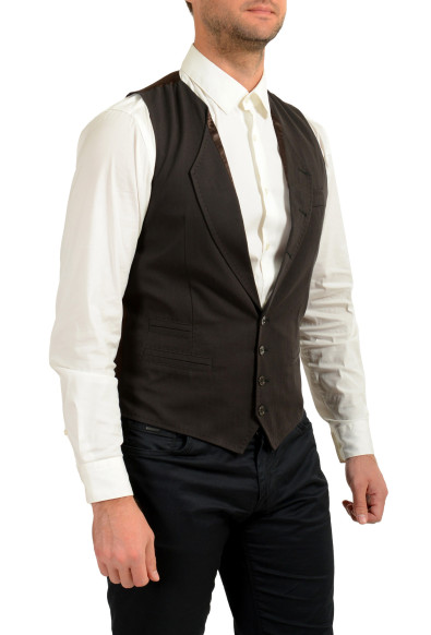 Dolce & Gabbana Men's Off Black Button Down Vest: Picture 2
