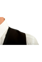 Dolce & Gabbana Men's Off Black Silk Button Down Vest: Picture 4
