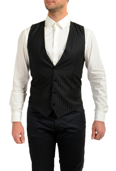 Dolce & Gabbana Men's Multi-Color Striped 100% Wool Button Down Vest