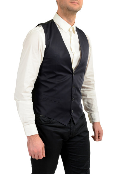 Dolce & Gabbana Men's Blue Silk Button Down Vest: Picture 2